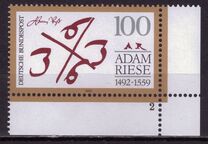 [The 500th Anniversary of the Birth of Adam Riese, Mathematician, type BAG]