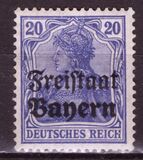 [German Empire Postage Stamps Overprinted "Freistaat Bayern", type O6]