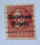 [Overprinted "Volksstaat Bayern", type N4]