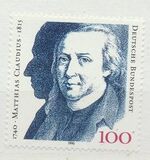 [The 250th Anniversary of the Birth of Matthias Claudius, Poet, type AUU]