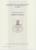 [The 100th Anniversary of the Birth of Matthias Erzberger, Polititian, type YF]