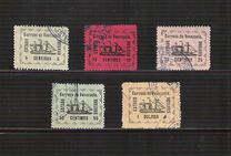 [Ships - Screw Steamer Ban-Righ - With Blue Seal Overprint "FISCALIA DE INSTRUCCION PUBLICA ESTADO GUAYANA", type B5]