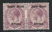 [South Africa Postage Stamps Overprinted "South West(14½mm wide) Africa" or "Zuid-West Afrika" - Overprint Spaced 14mm, type A4]