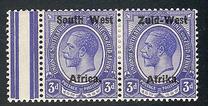 [South Africa Postage Stamps Overprinted "South West(14½mm wide) Africa" or "Zuid-West Afrika" - Overprint Spaced 14mm, type A6]