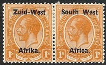 [South Africa Postage Stamps Overprinted "South West(14½mm wide) Africa" or "Zuis-West Afrika" - Overprint Spaced 14mm, type A12]