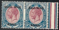 [South Africa Postage Stamps Overprinted "South West(14½mm wide) Africa" or "Zuis-West Afrika" - Overprint Spaced 14mm, type A18]