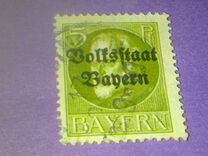 [Overprinted "Volksstaat Bayern", type N2]