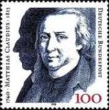 [The 250th Anniversary of the Birth of Matthias Claudius, Poet, type AUU]