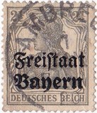 [German Empire Postage Stamps Overprinted "Freistaat Bayern", type O]