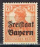 [German Empire Postage Stamps Overprinted "Freistaat Bayern", type O3]