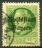 [Overprinted "Volksstaat Bayern", type N1]