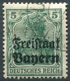 [German Empire Postage Stamps Overprinted "Freistaat Bayern", type O2]