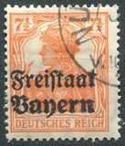 [German Empire Postage Stamps Overprinted "Freistaat Bayern", type O3]