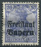 [German Empire Postage Stamps Overprinted "Freistaat Bayern", type O6]