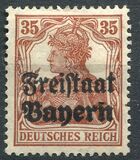 [German Empire Postage Stamps Overprinted "Freistaat Bayern", type O8]