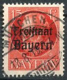 [King Ludwig III Overprinted "Freistaat Bayern", type P4]