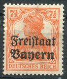 [German Empire Postage Stamps Overprinted "Freistaat Bayern", type O3]