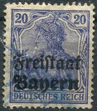 [German Empire Postage Stamps Overprinted "Freistaat Bayern", type O6]