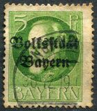 [Overprinted "Volksstaat Bayern", type N1]