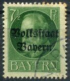 [Overprinted "Volksstaat Bayern", type N2]