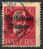 [Overprinted "Volksstaat Bayern", type N3]