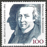 [The 250th Anniversary of the Birth of Matthias Claudius, Poet, type AUU]