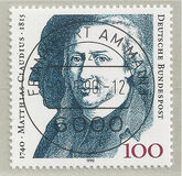 [The 250th Anniversary of the Birth of Matthias Claudius, Poet, type AUU]