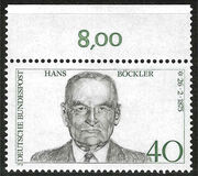 [The 100th Anniversary of the Birth of Hans Böckler, Trade Union Leader, type WY]