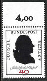 [The 250th Anniversary of the Birth of Friedrich Gottlieb Klopstock, Poet, type WB]