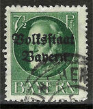 [Overprinted "Volksstaat Bayern", type N2]