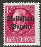 [Overprinted "Volksstaat Bayern", type N3]