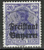 [German Empire Postage Stamps Overprinted "Freistaat Bayern", type O6]