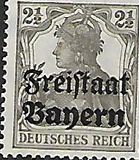 [German Empire Postage Stamps Overprinted "Freistaat Bayern", type O]