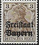 [German Empire Postage Stamps Overprinted "Freistaat Bayern", type O1]