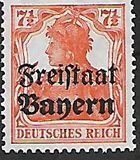 [German Empire Postage Stamps Overprinted "Freistaat Bayern", type O3]