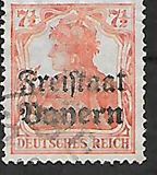 [German Empire Postage Stamps Overprinted "Freistaat Bayern", type O3]