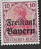 [German Empire Postage Stamps Overprinted "Freistaat Bayern", type O4]