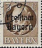 [King Ludwig III Overprinted "Freistaat Bayern", type P]