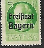 [King Ludwig III Overprinted "Freistaat Bayern", type P1]