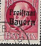 [King Ludwig III Overprinted "Freistaat Bayern", type P3]