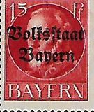 [King Ludwig III Overprinted "Freistaat Bayern", type P4]