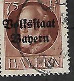 [German Empire Postage Stamps Overprinted "Freistaat Bayern", type O10]