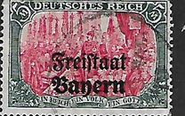 [German Empire Postage Stamps Overprinted "Freistaat Bayern", type O15]