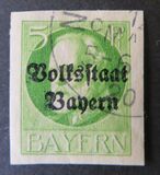 [Overprinted "Volksstaat Bayern", type N1]