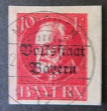 [Overprinted "Volksstaat Bayern", type N3]