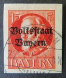 [Overprinted "Volksstaat Bayern", type N4]