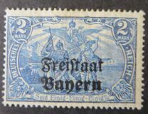 [German Empire Postage Stamps Overprinted "Freistaat Bayern", type O13]