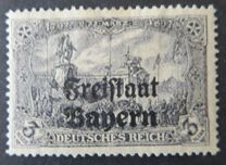 [German Empire Postage Stamps Overprinted "Freistaat Bayern", type O14]