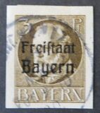 [King Ludwig III Overprinted "Freistaat Bayern", type P]