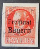 [King Ludwig III Overprinted "Freistaat Bayern", type P4]